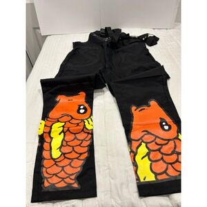 Chris Pyrate Spunff Friends Black Overalls Carp Koi Graphic Pants L
(768)